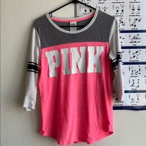 Pink quarter sleeve tee